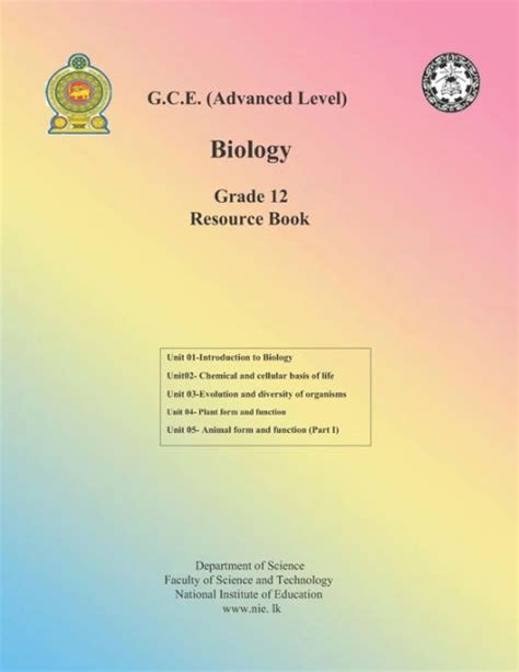 Biology Resource Book Grade 12 Unit 01 02 03 04 And 05i By Ta