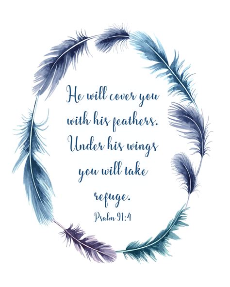 He Will Cover You With His Feathers Psalm 914 Instant Etsy In 2021