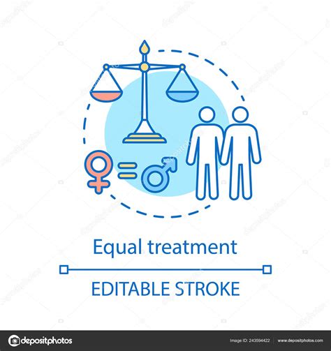 Equal Treatment Concept Icon Employee Rights Protection Idea Thin Line