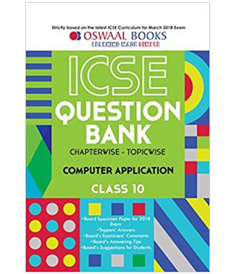 Oswaal Icse Question Bank Chapterwise Computer Application For Class 10