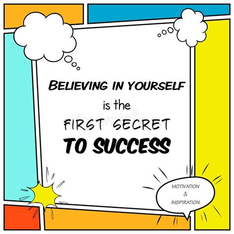 Believing In Yourself Is The First Secret To Success Stock Vector