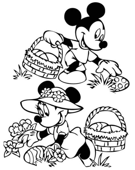 Disney easter coloring pages to print � devon creamteas #1316479. Mickey And Minnie Searching Easter Eggs Disney Coloring ...