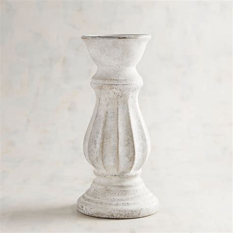 Large White Ceramic Pillar Candle Holder Pier1