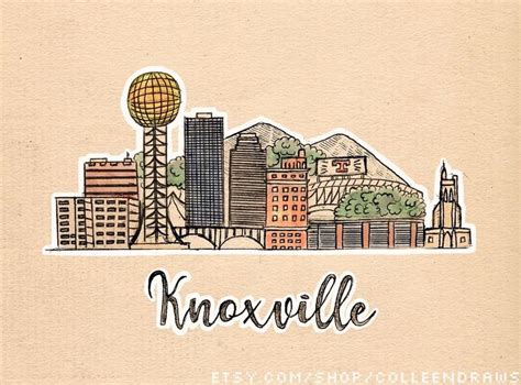 Drew Our Beautiful City Skyline Knoxville Knoxville Personalized