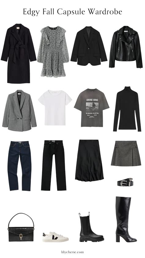 edgy fall capsule wardrobe 2022 — lily chérie fashion capsule wardrobe fall capsule wardrobe