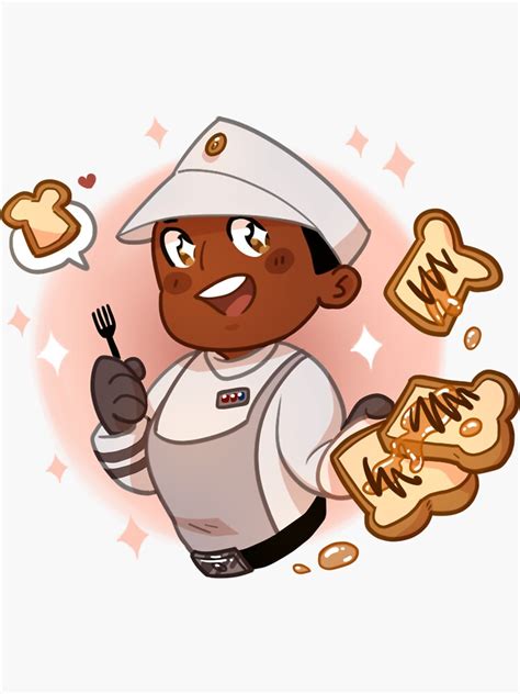 French Toast Man Sticker By Cynderiaopus Redbubble