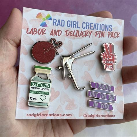 Labor And Delivery Pin Pack Rad Girl Creations Medical Enamel Pin