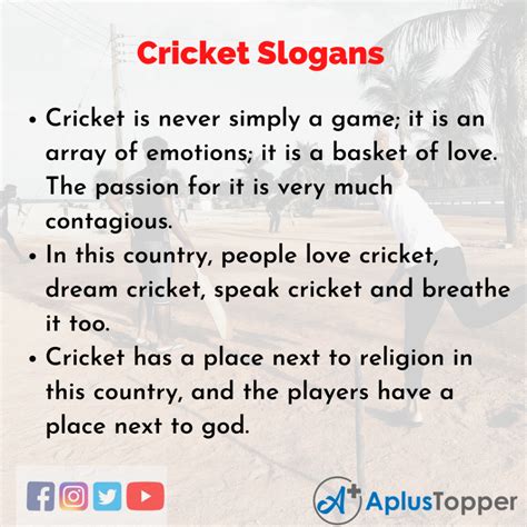 Cricket Slogans Unique And Catchy Cricket Slogans In English A Plus