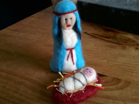 Heartfelt Creations By Lisa Needle Felt Nativity Mary And Baby Jesus