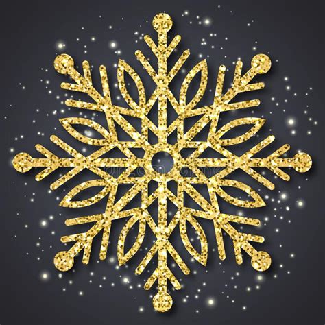 Snowflake Gold Glitter Texture Background Christmas Decoration Golden