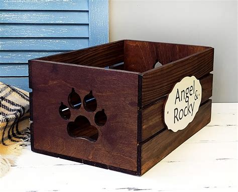 Dog Toy Box Personalized Dog Toy Storage Dog Paw Pet Etsy
