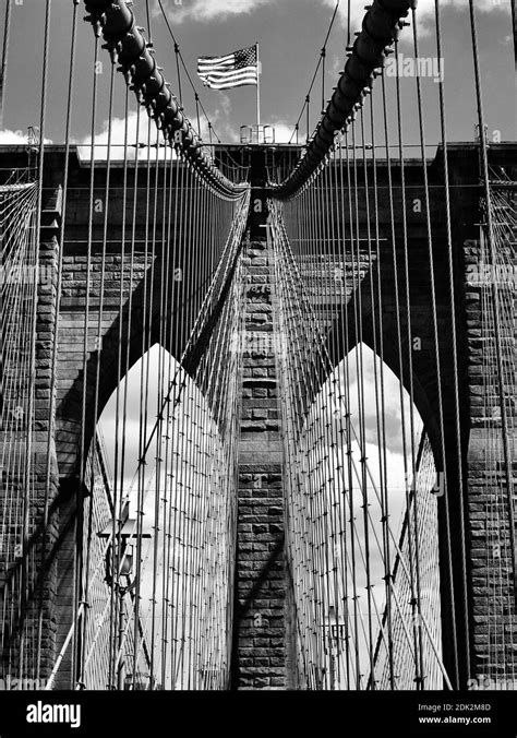 Low Angle View Of Suspension Bridge Stock Photo Alamy