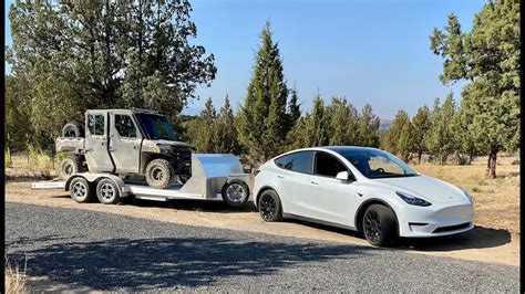 Tesla Model Y Towing Challenge And Hunting Adventure Youtube