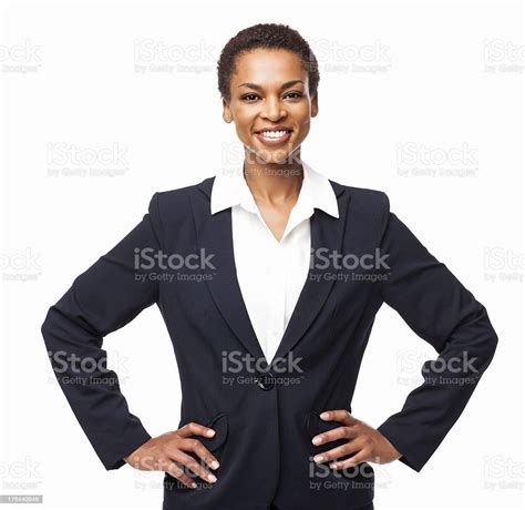 Confident African American Businesswoman Isolated Stock Photo