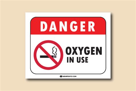 Oxygen In Use Sign Red And Black FREE PDF File Free Printable Sign
