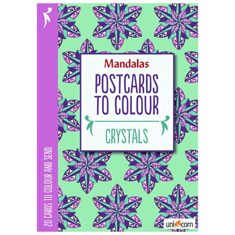 Mandalas Postcards To Colour Crystals Green