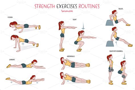 Strength Exercise Routine ~ Illustrations On Creative Market