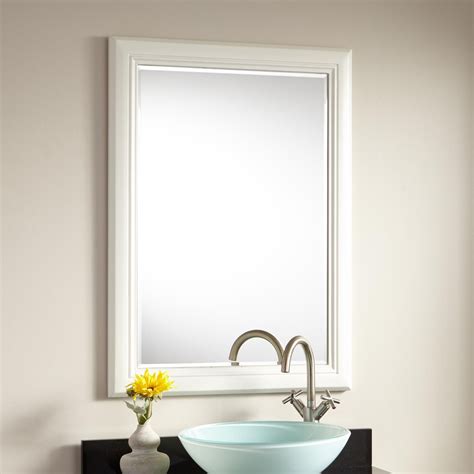 26 Chapman Vanity Mirror Creamy White Framed Mirrors Bathroom
