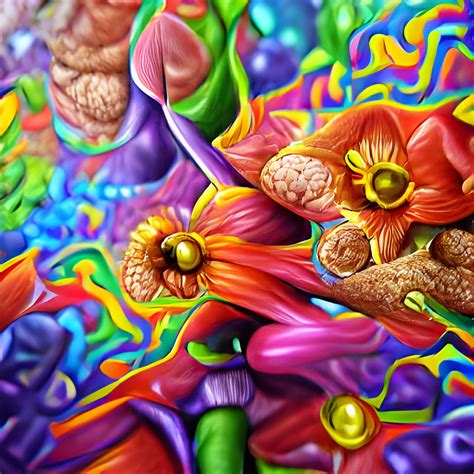 Psychedelic Flowers Ai Generated Artwork Nightcafe Creator