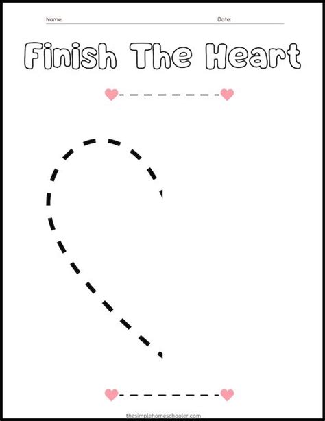 Free Heart Tracing Worksheets Easy Print The Simple Homeschooler