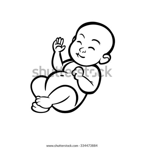 Newborn Little Baby Smiling Small Arms Stock Vector Royalty Free