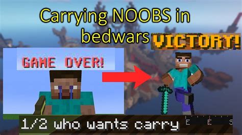 Carrying Noobs In Bedwars Youtube