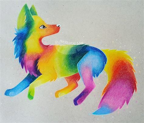 Rainbow Wolf Redraw By Skykristal On Deviantart