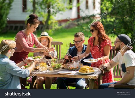 Leisure Holidays Eating People Food Concept Stock Photo 497313151