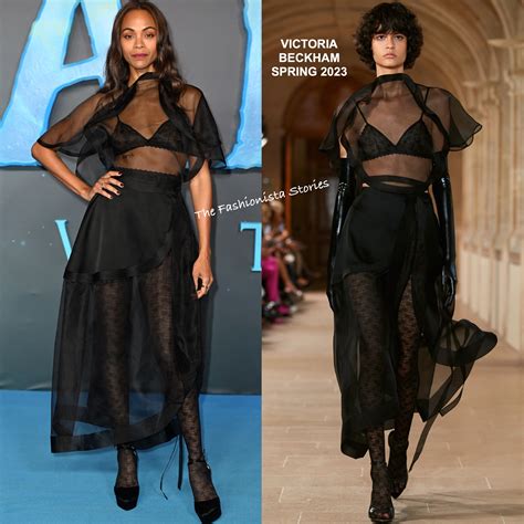 zoe saldana in victoria beckham at the avatar the way of water london photocall