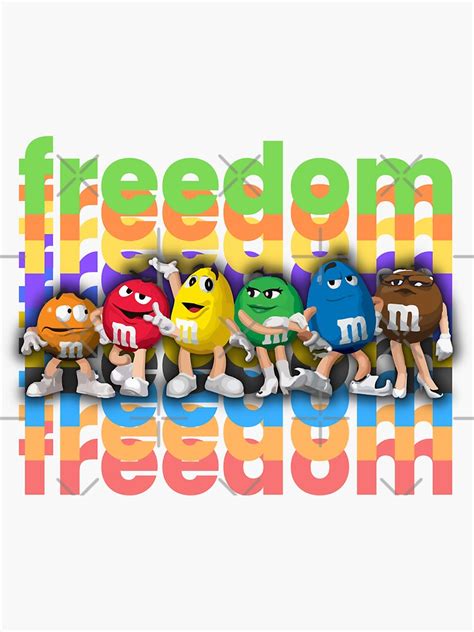 Freedom For Mandm Characters Sticker For Sale By Nimxl Redbubble