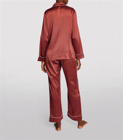 Olivia Von Halle Pink Silk Coco Pyjama Set Harrods Uk