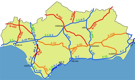 Andalusia Road Map 2008 Full Size