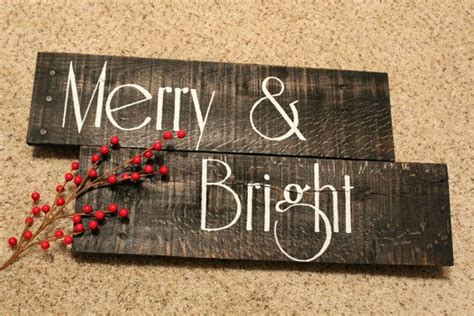 Merry And Bright Wood Sign Reclaimed Pallet By Foreverittshome Merry