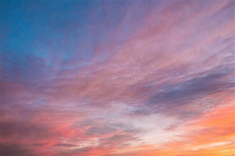 Sunrise Bright Dramatic Sky Scenic Colorful Sky At Dawn Stock Image