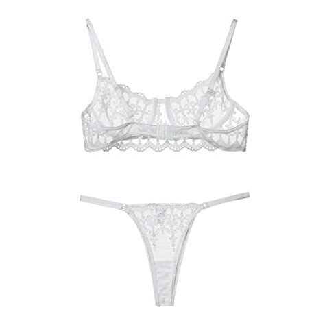 Women S Sexy Soft Lace Lingerie Set See Through Underwear Floral Lace