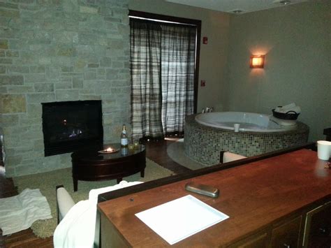 Our Spa Suite Very Romantic Massage Hot Tub Fireplace And Champagne Yelp