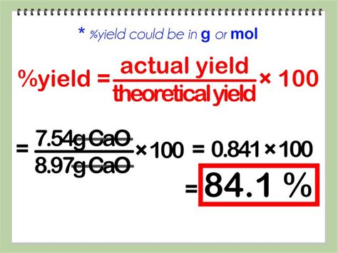 A Sheet Of Paper With The Words Actual Yield And Numerical Yield