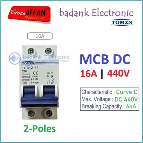 Promo Mcb Dc C16 16a 440v 2p Circuit Breaker Solar Pv Panel Surya Plts