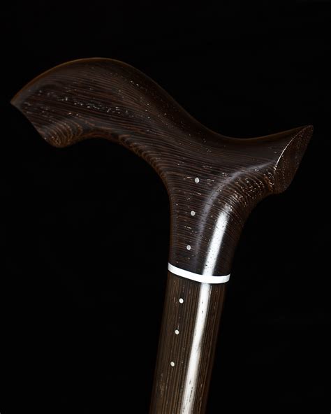 Hand Crafted Handmade Walking Cane In Steel With Wenge And Ebony Wood