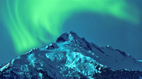 Snow Mountain Aurora Borealis