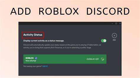 How To Add Roblox To Your Discord Status 2023 Youtube