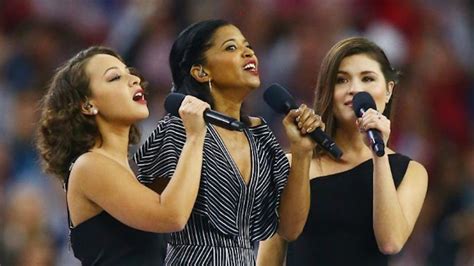 At Super Bowl Schuyler Sisters Sing America The Beautiful