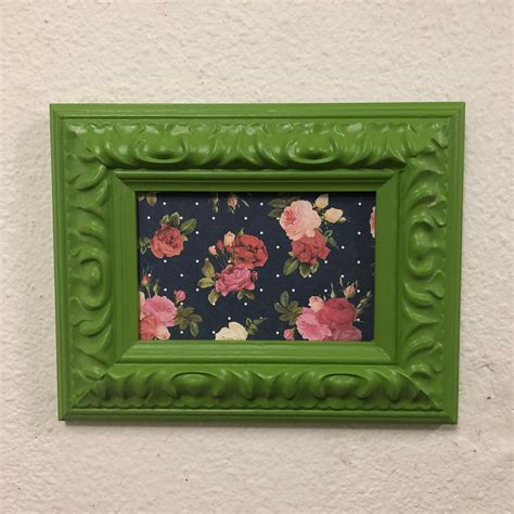 Picture Frame Upcycled Handpainted Green 4x6 Photo Frame Kitchen