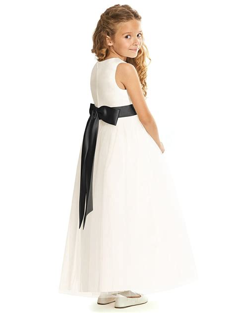 zoey flower girl dress in ivory with black sash flower girls only
