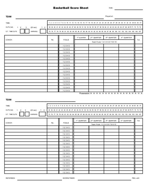 Basketball Score Sheet Edit Fill Sign Online Handypdf