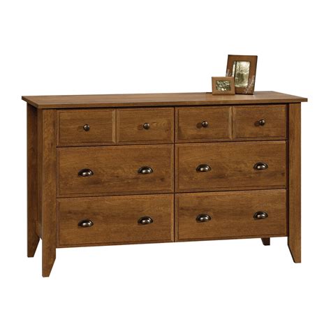 Master bedroom furniture, chest of drawers, wood table runner, best rated in bedroom armoires, armoire with shelves, explore wardrobe cabinets for bedrooms. Sauder Shoal Creek Oiled Oak 6-Drawer Dresser/TV Stand ...