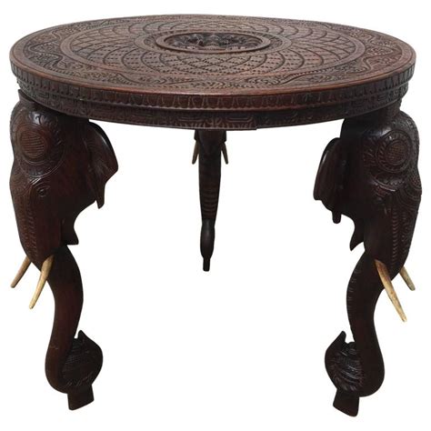 Anglo Indian Rosewood Side Table With Elephant Head Legs For Sale At