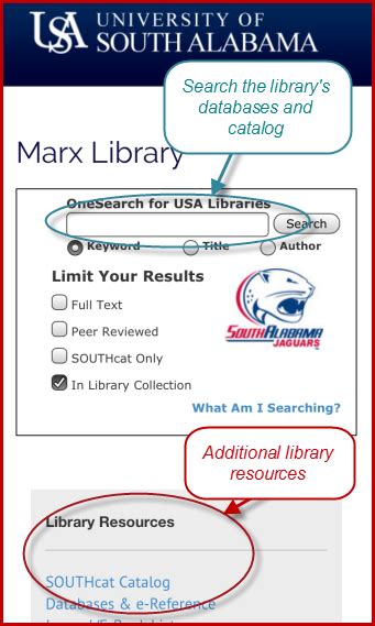 Library Homepage Mobile Devices And The Marx Library Libguides At Usa At University Of South