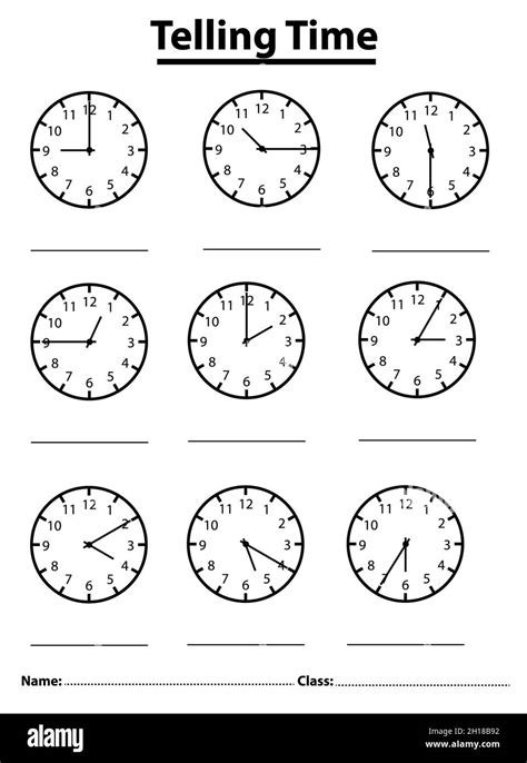 Telling Time Worksheet For Pre School Kids Game For Child Write Time