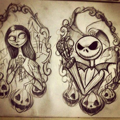 21 adorable couple tattoos inspired by disney. Jack and Sally | Nightmare before christmas tattoo ...
